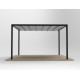 Pavillon mit motorisiertem, einziehbarem Tuch aus Aluminium in Graphitschwarz, freistehend 3x4m - X-METAL