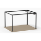 Pavillon mit motorisiertem, einziehbarem Tuch aus Aluminium in Graphitschwarz, freistehend 3x4m - X-METAL