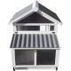 Hühnerstall aus thermobehandeltem FSC-Holz 224x81x107cm mit PVC-Dach für 4 bis 6 Hühner - Shelty Pet