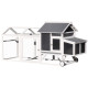 Hühnerstall aus thermobehandeltem FSC-Holz 224x81x107cm mit PVC-Dach für 4 bis 6 Hühner - Shelty Pet
