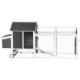 Hühnerstall aus thermobehandeltem FSC-Holz 224x81x107cm mit PVC-Dach für 4 bis 6 Hühner - Shelty Pet