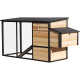 Hühnerstall aus thermobehandeltem FSC-Holz 200x75,5x103cm mit Bitumen-Dach für 4 bis 5 Hühner - Shelty Pet