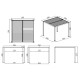 Pavillon mit Lamellendach aus Aluminium freistehend + motorisiert in Graphitschwarz 3x3m - mit Fernbedienung - X-METAL