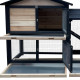 Kleintierstall aus thermobehandeltem FSC-Holz mit Freilaufgehege 147x53x92cm für 4 Kaninchen oder Nagetiere - Shelty Pet