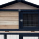 Kleintierstall aus thermobehandeltem FSC-Holz mit Freilaufgehege 147x53x92cm für 4 Kaninchen oder Nagetiere - Shelty Pet