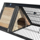 Kleintierstall aus wärmebehandeltem FSC-Holz mit Freilaufgehege 116x53x92cm - Dreieck - Shelty Pet