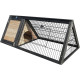 Kleintierstall aus wärmebehandeltem FSC-Holz mit Freilaufgehege 116x53x92cm - Dreieck - Shelty Pet