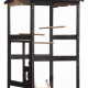 Außen- oder Innenvoliere aus thermobehandeltem FSC-Holz 89x65x176cm - Shelty Pet