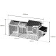 Hühnerstall aus thermobehandeltem FSC-Holz 224x81x107cm mit PVC-Dach für 4 bis 6 Hühner - Shelty Pet