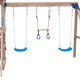 Spielplatz aus thermobehandeltem Holz MAMMOUTH mit 2 Schaukeln, 1 Trapez und 1 Rutsche - Abracadaprout