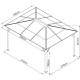 Pavillon 300x395cm aus anthrazitem Alu und Polycarbonat - X-METAL