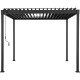 Pavillon mit Lamellendach STEEL aus verzinktem Stahl freistehend in Anthrazit 3x3m - X-METAL