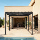 Pavillon mit Lamellendach STEEL aus verzinktem Stahl freistehend in Anthrazit 3x3m - X-METAL