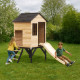 Stelzenhaus aus thermobehandeltem FSC-Holz mit Rutsche Floutch - Abracadaprout