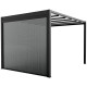 Pavillon mit motorisiertem, einziehbarem Tuch aus Aluminium in Graphitschwarz, freistehend 3x3m - X-METAL