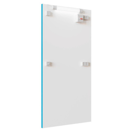 Weißes Paneel mit elektrischen Anschlüssen, EU-Steckdosen und LED-Licht - Everbox