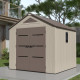 Gartenhaus Sunlife aus HDPE 6,15m² cremefarben und braun + Fußboden - JOBU