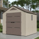 Gartenhaus Sunlife aus HDPE 6,15m² cremefarben und braun + Fußboden - JOBU
