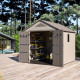 Gartenhaus Sunlife aus HDPE 6,15m² cremefarben und braun + Fußboden - JOBU