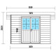 Gartenhaus aus WPC 28mm dunkelgrau und anthrazit 302x302cm PREMIUM mit Pultdach - Woodlife Garden