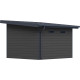 Gartenhaus aus WPC 28mm dunkelgrau und anthrazit 302x302cm PREMIUM mit Pultdach - Woodlife Garden