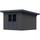 Gartenhaus aus WPC 28mm dunkelgrau und anthrazit 302x302cm PREMIUM mit Pultdach - Woodlife Garden