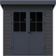 Gartenhaus aus WPC 28mm in Dunkelgrau und Anthrazit 4,41m² PREMIUM mit Pultdach - Woodlife Garden