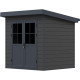 Gartenhaus aus WPC 28mm in Dunkelgrau und Anthrazit 4,41m² PREMIUM mit Pultdach - Woodlife Garden