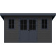 Gartenhaus aus WPC 28mm in Dunkelgrau und Anthrazit 12m² PREMIUM mit Pultdach - Woodlife Garden