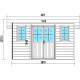 Gartenhaus aus WPC 28mm in Dunkelgrau und Anthrazit 12m² PREMIUM mit Pultdach - Woodlife Garden