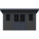 Gartenhaus aus WPC 28mm in Dunkelgrau und Anthrazit 14,90m² PREMIUM mit Pultdach - Woodlife Garden