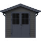 Gartenhaus aus WPC 28mm in Dunkelgrau und Anthrazit 4,77m² PREMIUM mit Satteldach - Woodlife Garden