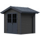Gartenhaus aus WPC 28mm in Dunkelgrau und Anthrazit 4,77m² PREMIUM mit Satteldach - Woodlife Garden