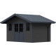 Gartenhaus aus WPC 28mm dunkelgrau und anthrazit 10,71m² PREMIUM - Woodlife Garden