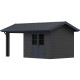 Gartenhaus + Terrasse aus WPC 28mm in Dunkelgrau und Anthrazit 15m² PREMIUM - Woodlife Garden