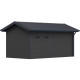 Gartenhaus + Terrasse aus WPC 28mm in Dunkelgrau und Anthrazit 15m² PREMIUM - Woodlife Garden