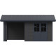 Gartenhaus + Terrasse aus WPC 28mm in Dunkelgrau und Anthrazit 15m² PREMIUM - Woodlife Garden