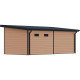 Gartenhaus mit Terrasse und Pultdach aus 28mm WPC in Holzoptik 16,8m² PREMIUM - Woodlife Garden