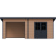 Gartenhaus mit Terrasse und Pultdach aus 28mm WPC in Holzoptik 16,8m² PREMIUM - Woodlife Garden