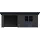 Gartenhaus mit Terrasse und Pultdach aus 28mm WPC in Dunkelgrau und Anthrazit 16,8m² PREMIUM - Woodlife Garden