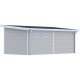 Gartenhaus mit Terrasse und Pultdach aus 28mm WPC in Hellgrau 16,8m² PREMIUM - Woodlife Garden