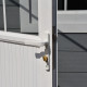 Gartenhaus mit Terrasse und Pultdach aus 28mm WPC in Hellgrau 16,8m² PREMIUM - Woodlife Garden