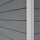 Gartenhaus mit Terrasse und Pultdach aus 28mm WPC in Hellgrau 16,8m² PREMIUM - Woodlife Garden
