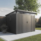 Gartenhaus aus verzinktem Stahl Kosto mit Pultdach dunkelgrau 5,71m² + Verankerungskit X-Metal