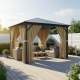 Pavillon 300x300cm aus anthrazitem Alu und Polycarbonat - X-METAL