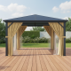 Pavillon 360x360cm aus anthrazitem Alu und Polycarbonat - X-METAL
