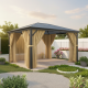 Pavillon 300x395cm aus anthrazitem Alu und Polycarbonat - X-METAL