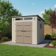 Gartenhaus Sunlife aus HDPE mit Pultdach 6,5m² cremefarben und braun + Fußboden - JOBU