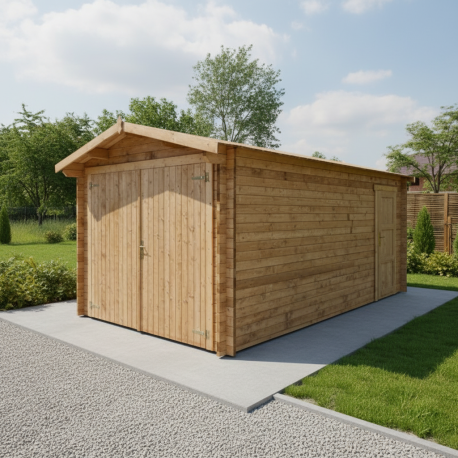 Garage aus Massivholz 40mm, braun Gardy Shelter