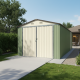 Garage aus Metall mit Doppeltor, Blassgrün und Creme 18m² + Verankerungskit X-METAL